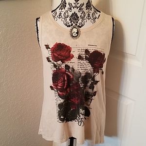 Midnight Hour skull and roses top